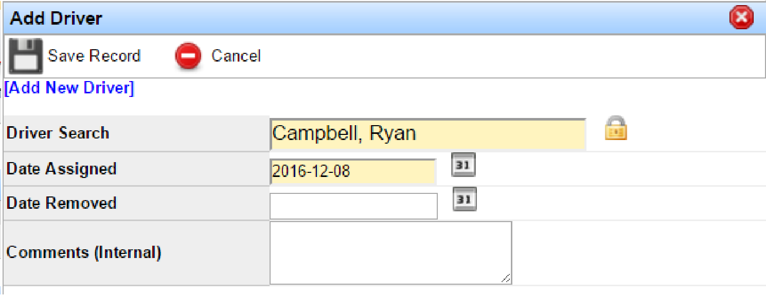 Trailer Information form showing Trailer ID and related entry fields.