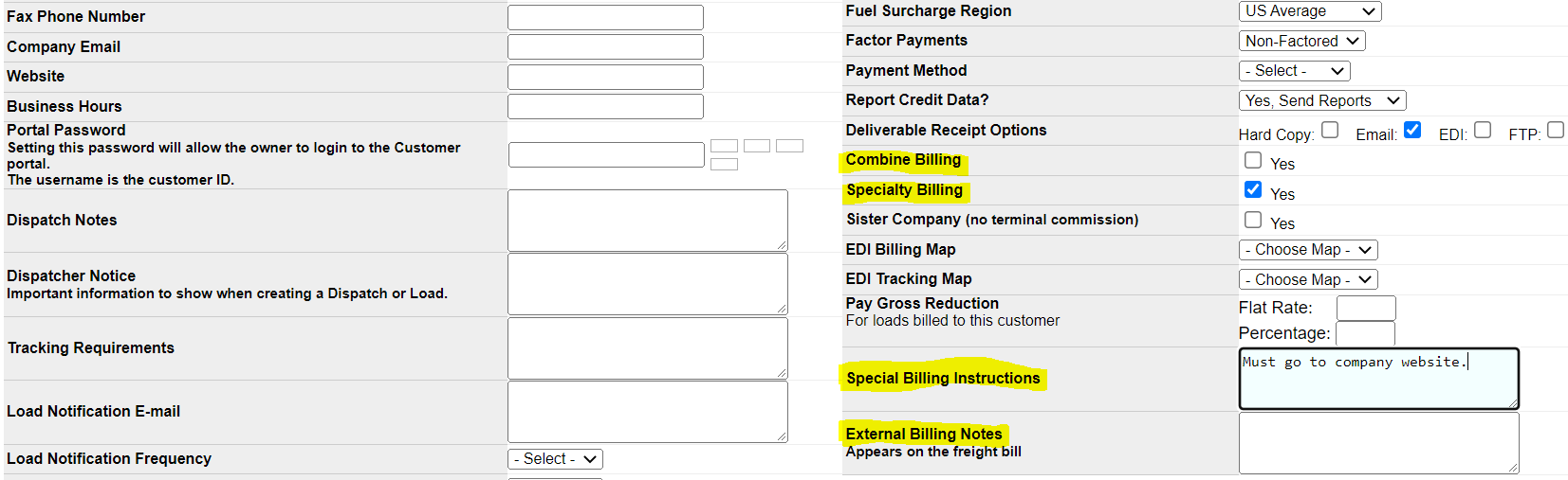 Screenshot for How to Set Billing Preferences for Customers