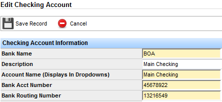 Screenshot for Set Up Checking Accounts