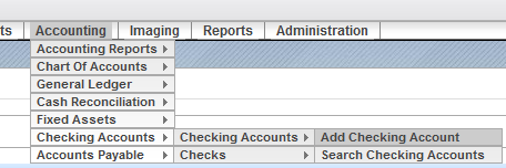 Screenshot for Set Up Checking Accounts