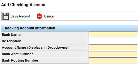 Screenshot for Set Up Checking Accounts