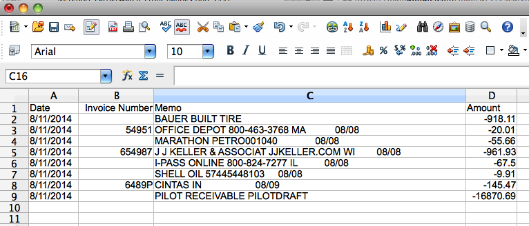 Screenshot for Processing Transactions
