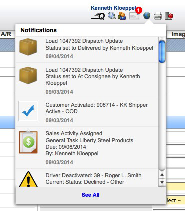 Screenshot for System Notifications