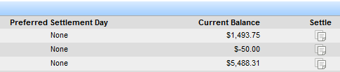 Screenshot for Process Settlements for Terminals