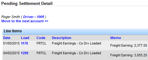 Screenshot for Process Settlements for Terminals