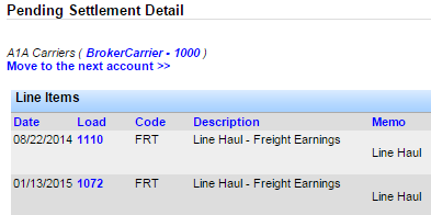 Screenshot for Process Settlements for Vendors