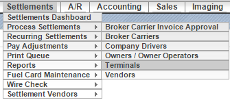 Screenshot for Process Settlements for Vendors
