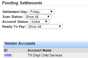 Screenshot for View the Completed Settlements Report