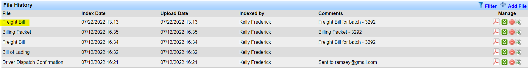 Screenshot for Rebill a Load