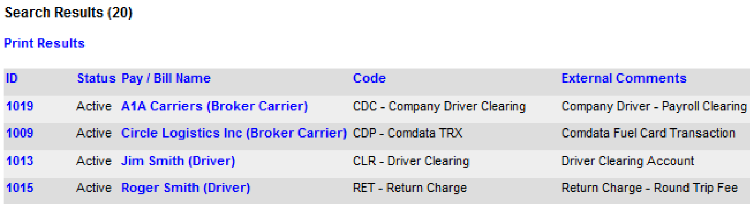 Search Recurring Settlements filter form.