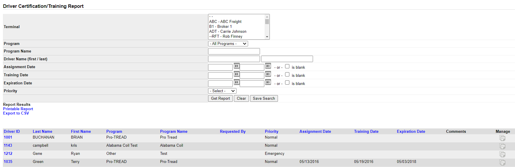 Screenshot for Reports