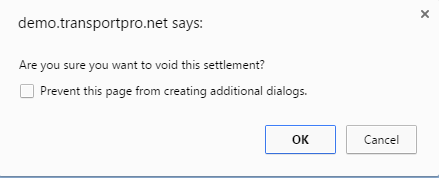 Screenshot for Reprocess a Voided Settlement