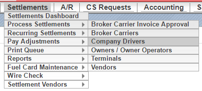 Screenshot for Reprocess a Voided Settlement
