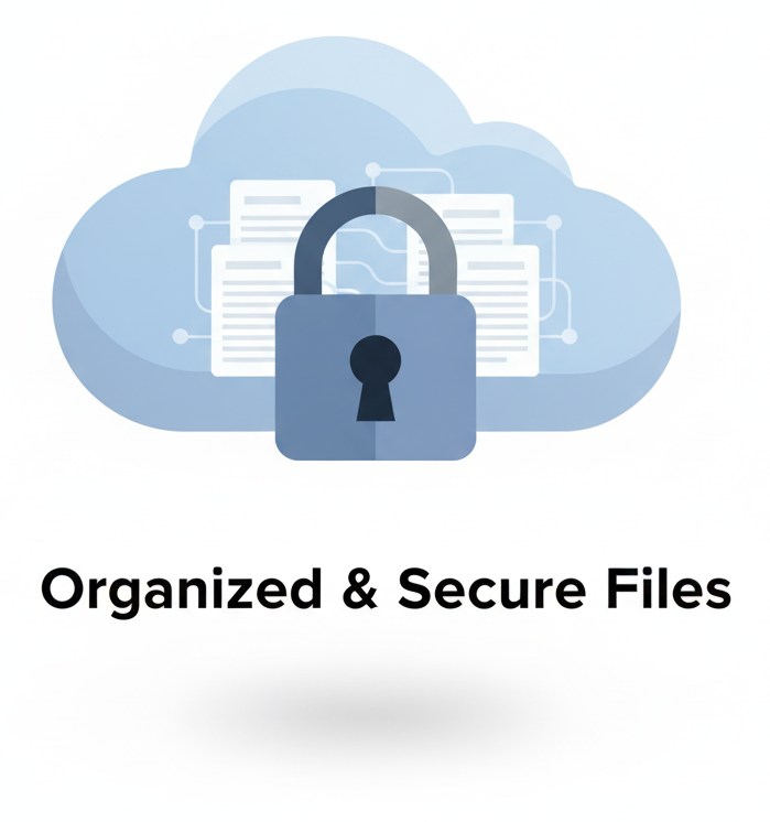 Documents are stored securely in our cloud environment
